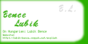 bence lubik business card
